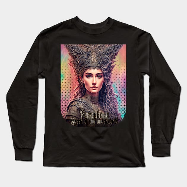 Persephone queen of the underworld Long Sleeve T-Shirt by Pictozoic